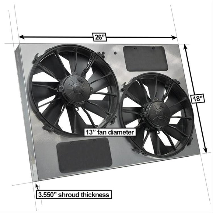 Derale Cooling Products Derale High-Output Dual RAD Fan and Shroud Kits 16927 Autofit