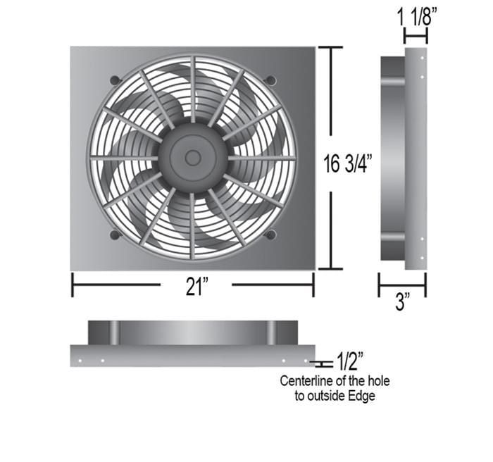 Derale Cooling Products Derale High-Output Single RAD Fan and Shroud Kits 16823 Autofit