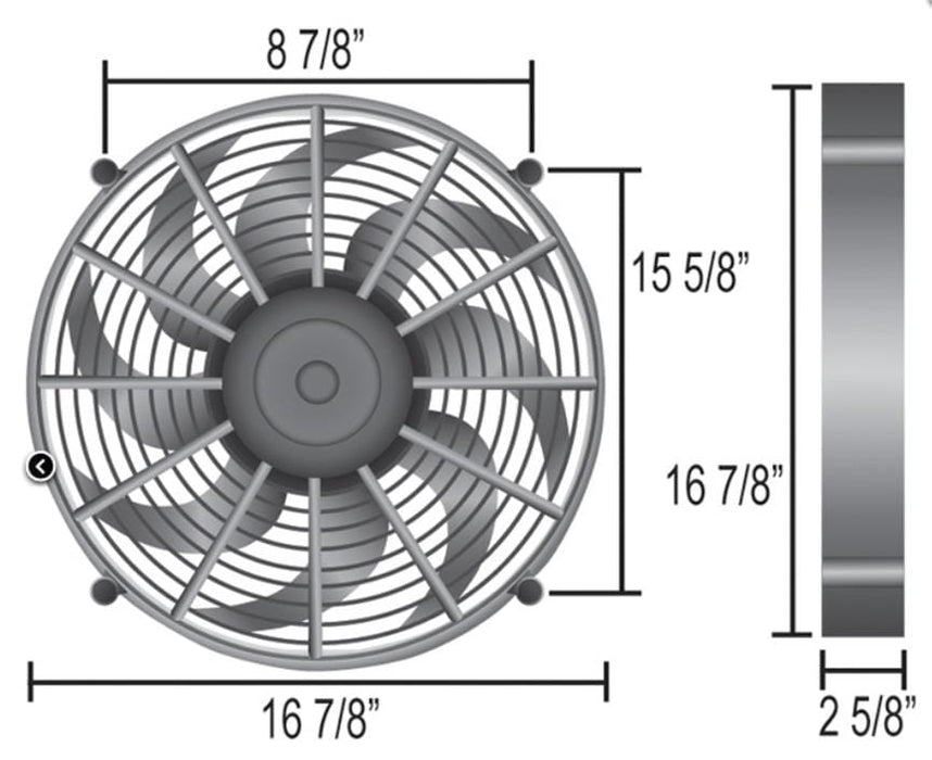 Derale Cooling Products Derale High-Output Single RAD Fans 16217 Autofit