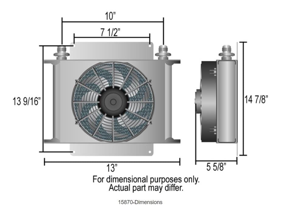 Derale Cooling Products Derale Hyper-Cool Extreme Remote Fluid Coolers with Fan 15870 Autofit