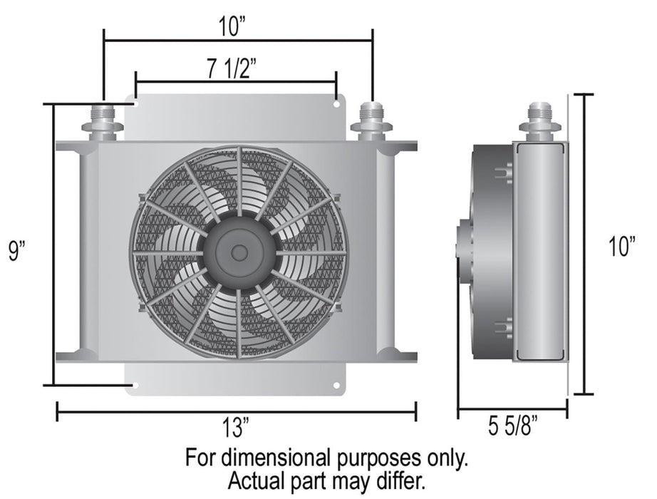 Derale Cooling Products Derale Hyper-Cool Remote Fluid Coolers with Fan Kits 13960 Autofit