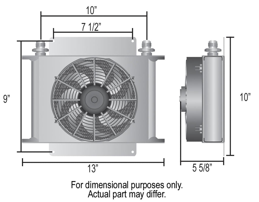 Derale Cooling Products Derale Hyper-Cool Remote Fluid Coolers with Fan Kits 15960 Autofit