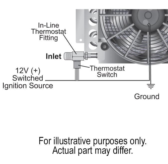 DERALE Hose Barb Fittings Included Derale Universal Standard Series In-Line Fluid Thermostat -6 AN x -6 AN DP13021 Autofit