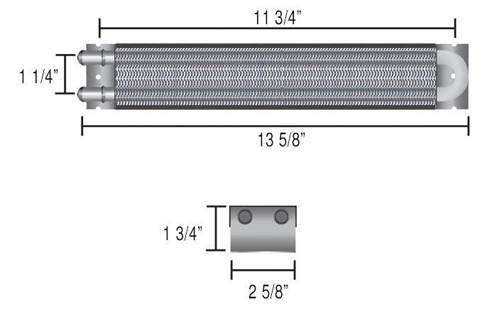 DERALE Includes Mounting Hardware Derale Universal Fluid Cooler 13-3/4"L x 2-1/2"W x 1-3/4"D DP13223 Autofit