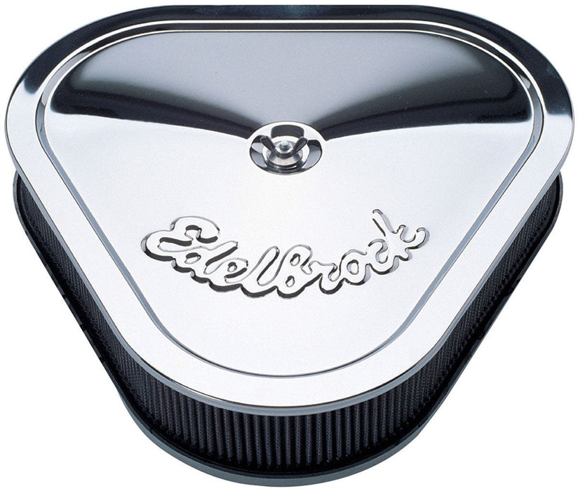 EDELBROCK Pro-Flo Triangular Air Cleaner Assembly, Chrome with Logo Pro-Flo Triangular Air Cleaner Assembly, Chrome with Logo Autofit