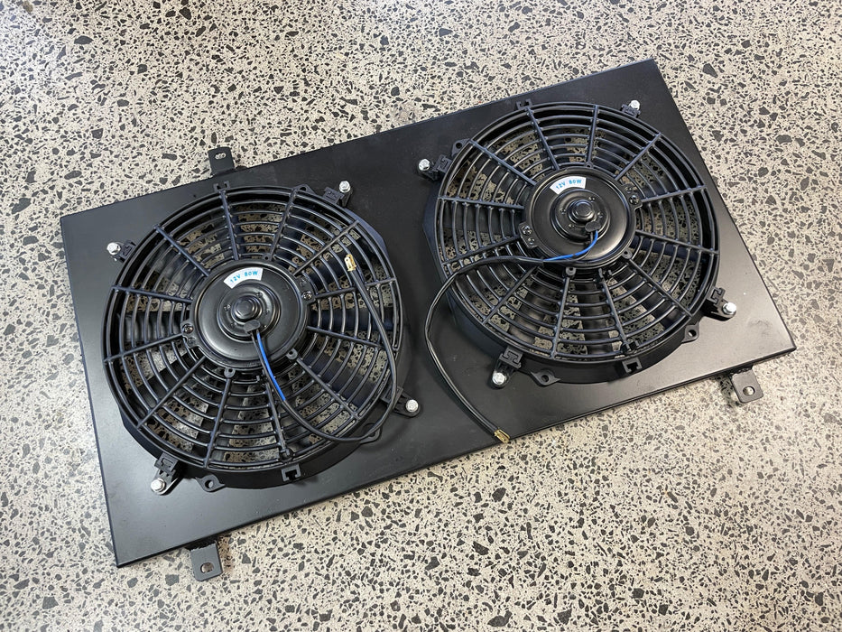 Fenix Cooling Performance Fans & Shrouds Polished / x2 Fenix 80W 12" Mitsubishi Lancer Evo IV, V & VI 4G63 Fan Shroud Kit Autofit