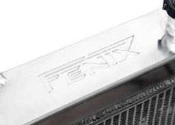 Fenix Cooling Performance Radiator Polished / With x1 Fenix 16" 120W Nissan Skyline R34 RB20 & RB25 1998-2000 [Cross-Flow] Autofit