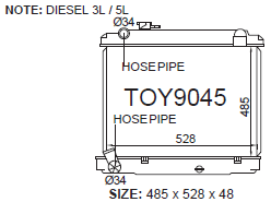 Fenix Cooling Radiator 1995-99 DYNA LY / TOYOACE LY / LY212 [TRUCK] Autofit