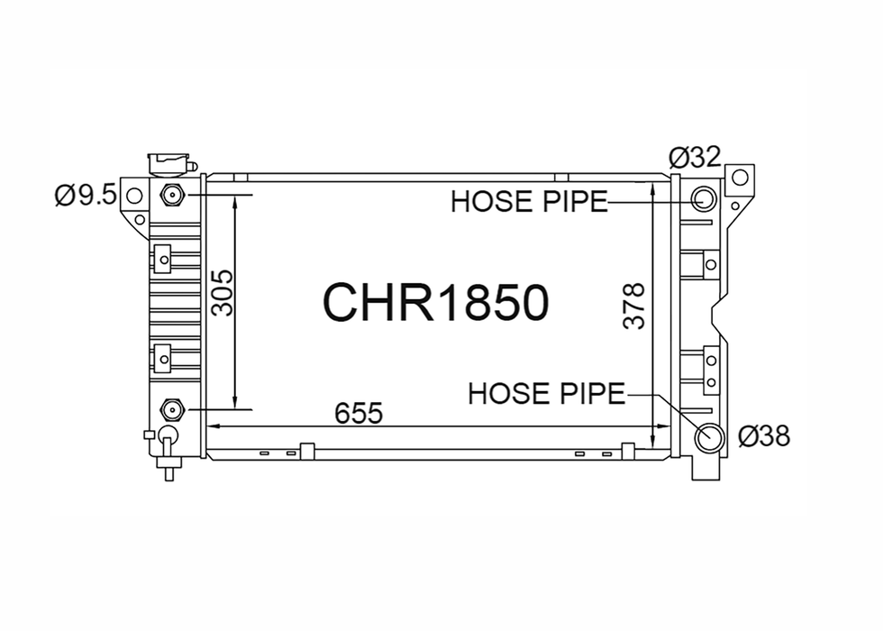 Fenix Cooling Radiator Chrysler Voyager NS [MK3] 3.3L & 3.8L V6 Petrol 1996-2000 [Single Oil Cooler] Autofit