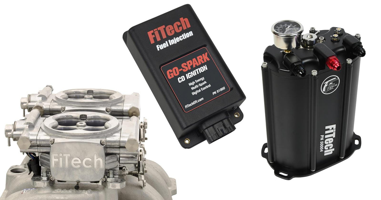FiTech Fuel Injection FiTech Go EFI 2x4 625 HP System Force Fuel/Go Spark Fuel Injection Master Kits 93561 Autofit