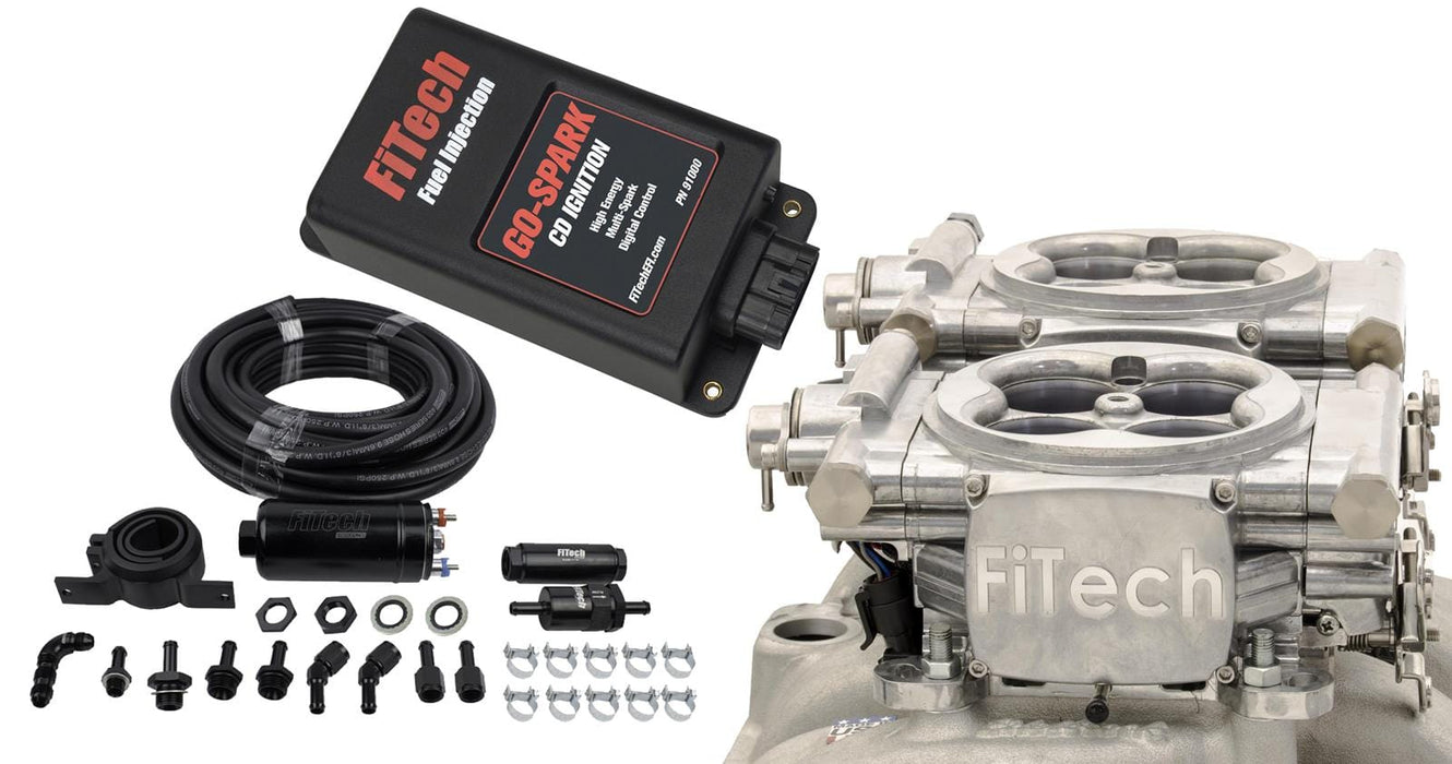 FiTech Fuel Injection FiTech Go EFI 2x4 625 HP System/Go Spark Fuel Injection Master Kits 93161 Autofit