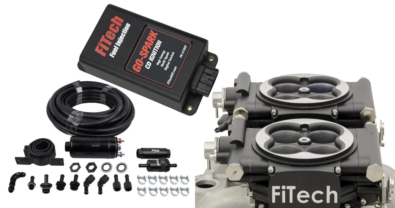 FiTech Fuel Injection FiTech Go EFI 2x4 625 HP System/Go Spark Fuel Injection Master Kits 93162 Autofit