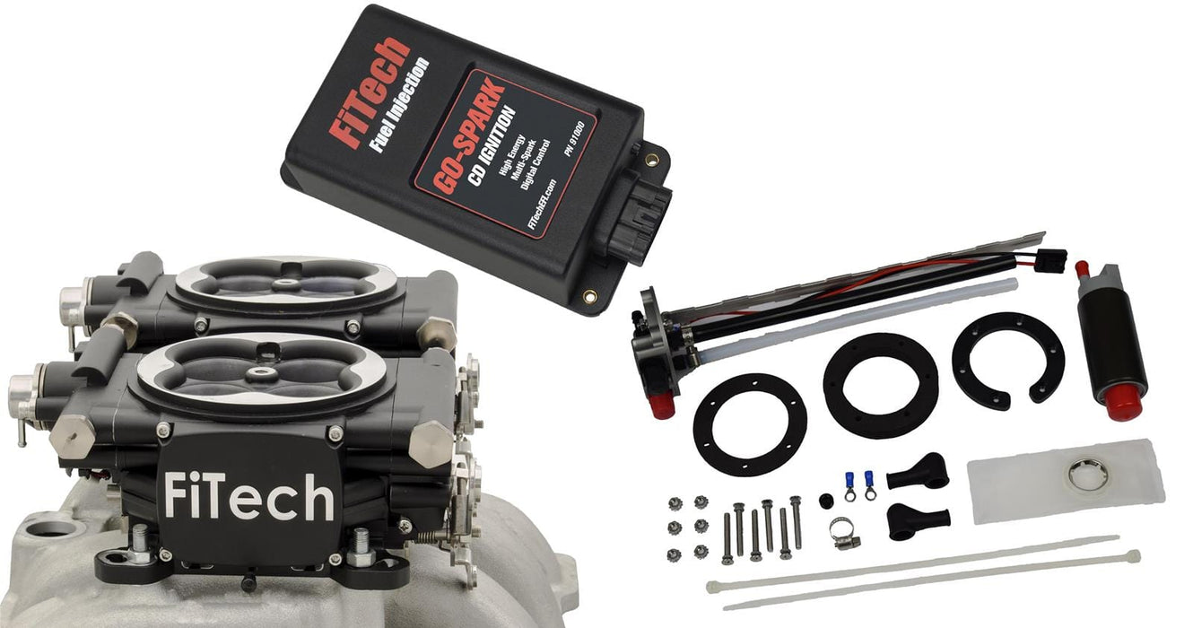 FiTech Fuel Injection FiTech Go EFI 2x4 625 HP System/Go Spark Fuel Injection Master Kits 93662 Autofit
