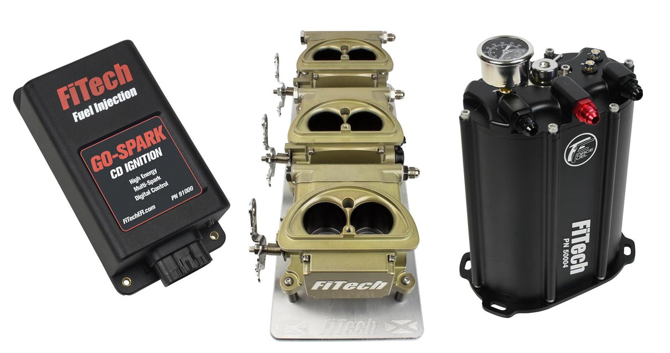FiTech Fuel Injection FiTech Go EFI 3x2 Tri-Power 600 HP Force Fuel/Go-Spark Fuel Injection Master Kits 93510 Autofit