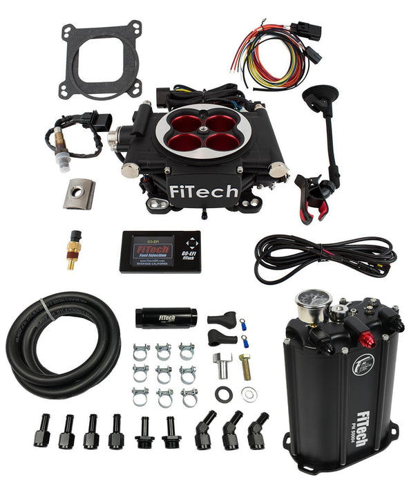 FiTech Fuel Injection FiTech Go EFI 4 Power Adder 600 HP Self-Tuning Fuel Injection System with Force Fuel System 35204 Autofit