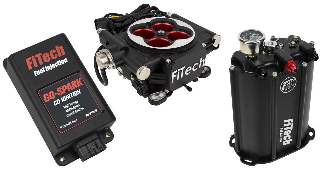 FiTech Fuel Injection FiTech Go EFI 4 Power Adder 600 HP Self-Tuning Fuel Injection System with Force Fuel System 93504 Autofit