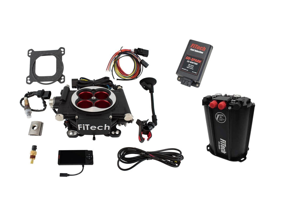FiTech Fuel Injection FiTech Go EFI 4 Power Adder 600 HP Self-Tuning Fuel Injection System with Force Fuel System 93554 Autofit