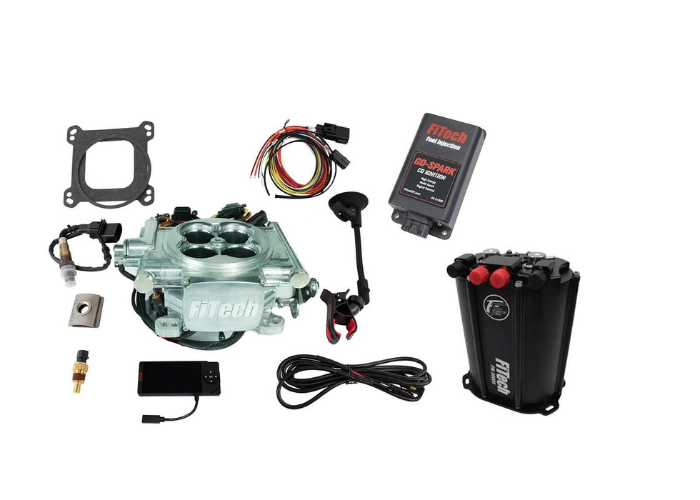 FiTech Fuel Injection FiTech Go EFI 4 Power Adder 600 HP Self-Tuning Fuel Injection System with Force Fuel System 93556 Autofit