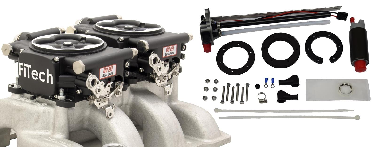 FiTech Fuel Injection FiTech MeanStreet EFI 800 HP Self-Tuning Fuel Injection Systems with Go Fuel In-Tank Modules 36262 Autofit