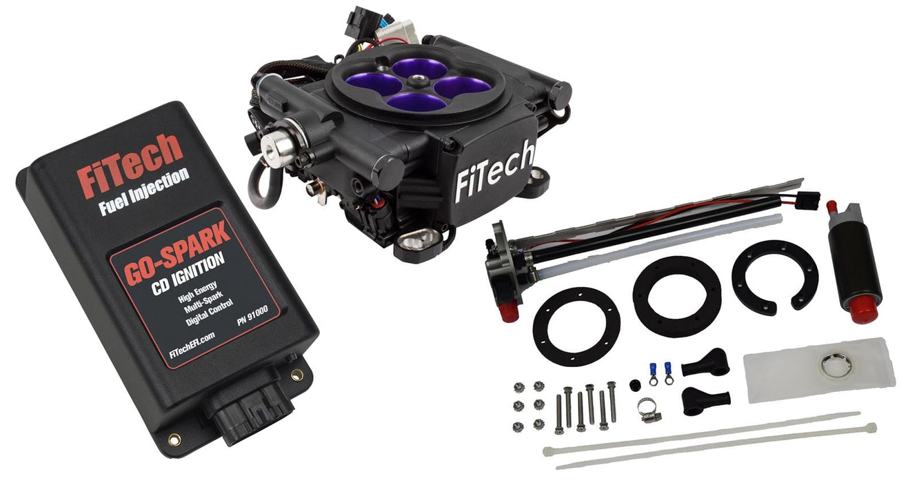 FiTech Fuel Injection FiTech MeanStreet EFI 800 HP Self-Tuning Fuel Injection Systems with Go Fuel In-Tank Modules 93608 Autofit