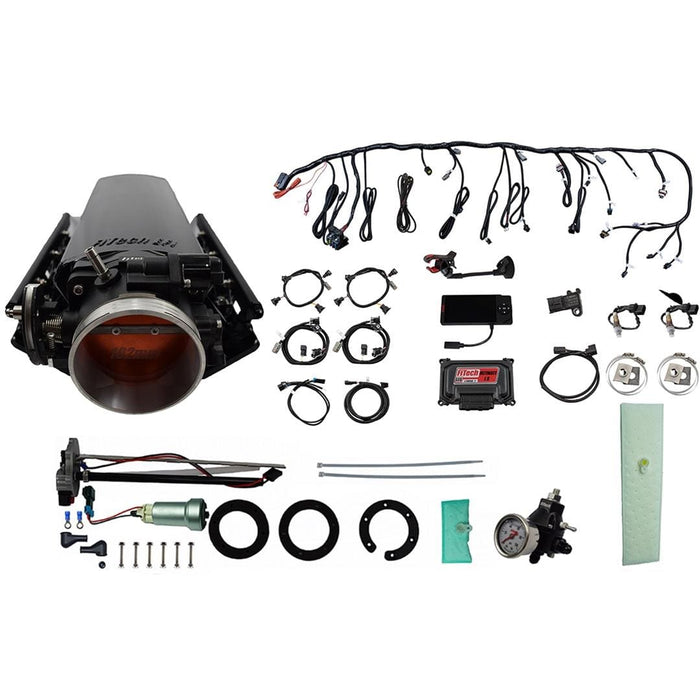 FiTech Fuel Injection FiTech Ultimate LS EFI 1,000 HP Fuel Injection Systems with Go Fuel In-Tank Module 76132 Autofit