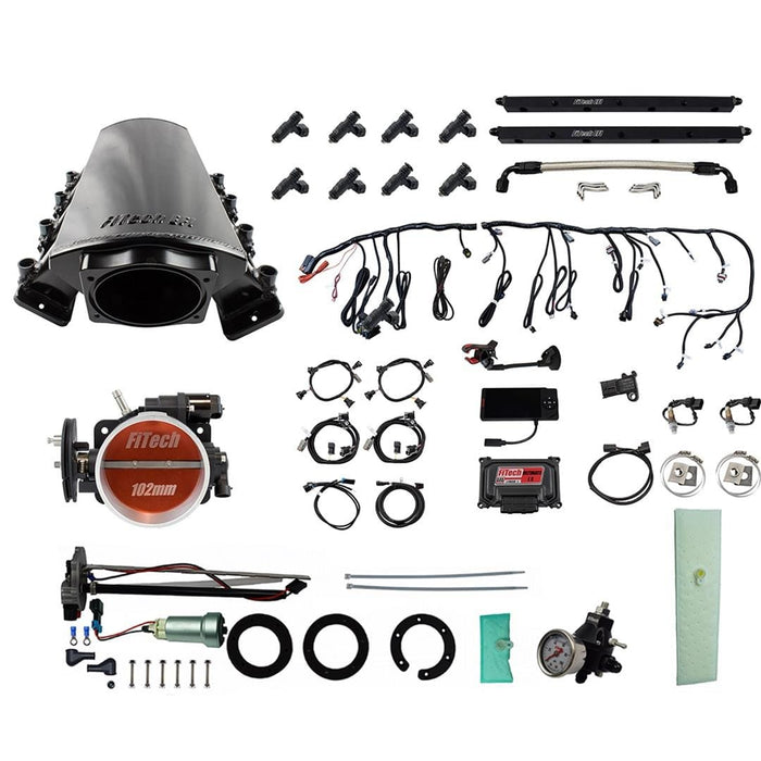 FiTech Fuel Injection FiTech Ultimate LS EFI 1,000 HP Fuel Injection Systems with Go Fuel In-Tank Module 76136 Autofit