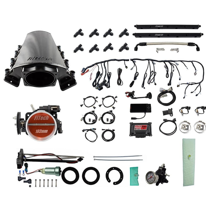 FiTech Fuel Injection FiTech Ultimate LS EFI 1,000 HP Fuel Injection Systems with Go Fuel In-Tank Module 76137 Autofit