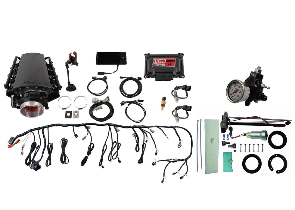 FiTech Fuel Injection FiTech Ultimate LS EFI 500 HP Fuel Injection Systems with Go Fuel In-Tank Module 76101 Autofit