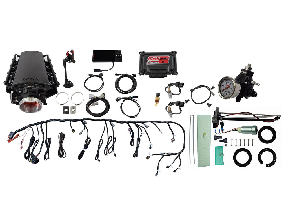 FiTech Fuel Injection FiTech Ultimate LS EFI 500 HP Fuel Injection Systems with Go Fuel In-Tank Module 76102 Autofit