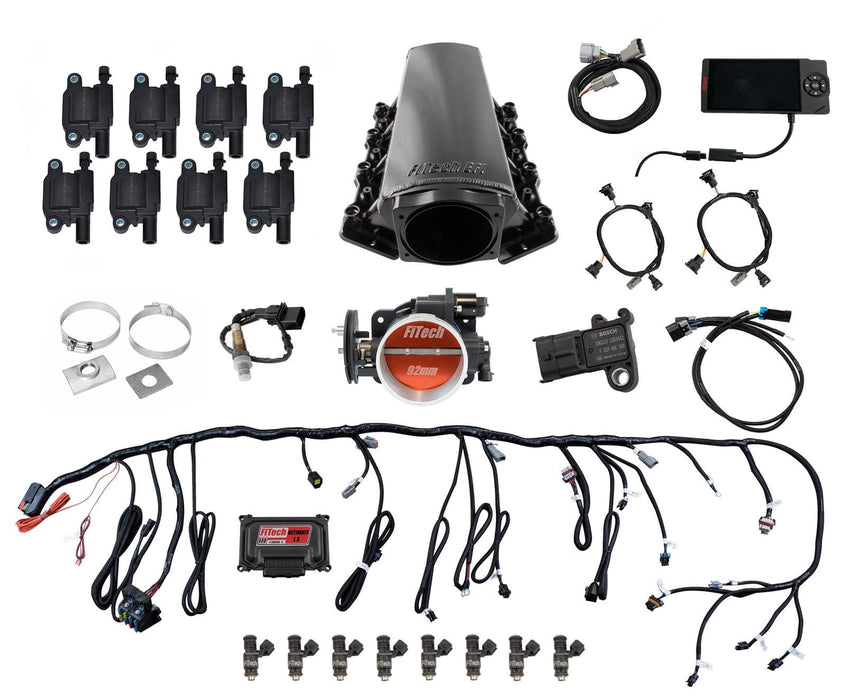 FiTech Fuel Injection FiTech Ultimate LS EFI 500 HP Fuel Injection Systems with Long Runner Cathedral Intake Kits 78007 Autofit