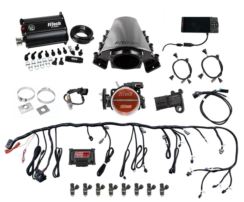 FiTech Fuel Injection FiTech Ultimate LS EFI 750 HP Fuel Injection Systems with Force Fuel 75217 Autofit