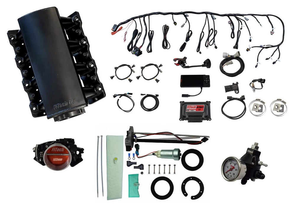 FiTech Fuel Injection FiTech Ultimate LS EFI 750 HP Fuel Injection Systems with Go Fuel In-Tank Module 76104 Autofit