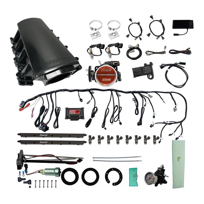 FiTech Fuel Injection FiTech Ultimate LS EFI 750 HP Fuel Injection Systems with Go Fuel In-Tank Module 76118 Autofit