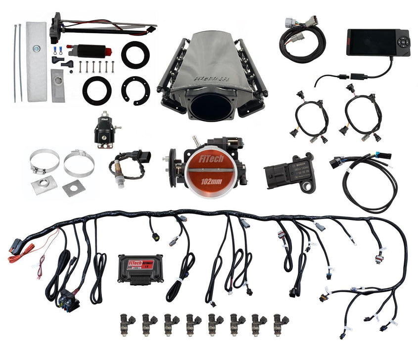 FiTech Fuel Injection FiTech Ultimate LS EFI 750 HP Fuel Injection Systems with Go Fuel In-Tank Module 76214 Autofit