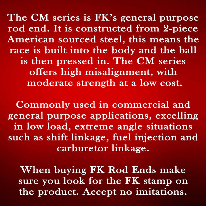 FK Rod Ends FK CM/CF Series Rod Ends CML10M Autofit