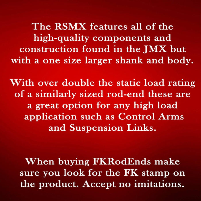 FK Rod Ends FK RSMX Series Rod Ends RSMX10 Autofit