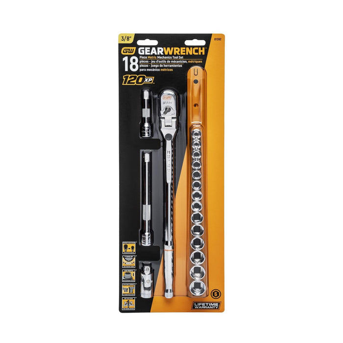 Gearwrench GearWrench 120XP Locking Flex Ratchet/Stubby Socket Mechanics Tool Sets 81392 Autofit