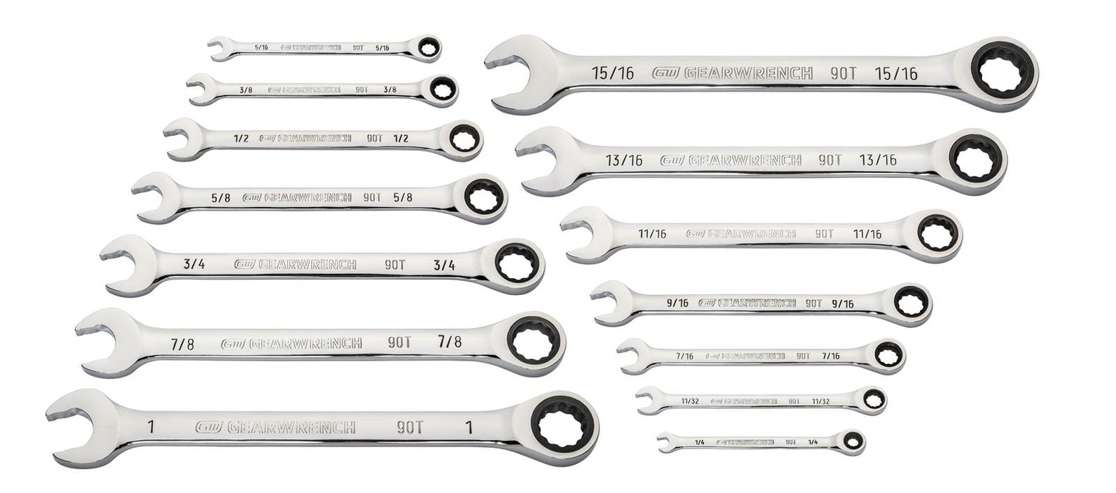 Gearwrench GearWrench 90T Ratcheting Combination Wrench Sets 86959 Autofit