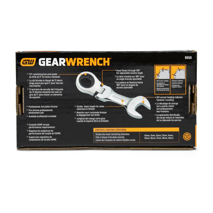 Gearwrench GearWrench Flex Head Ratcheting Combination Wrench Sets 9550 Autofit