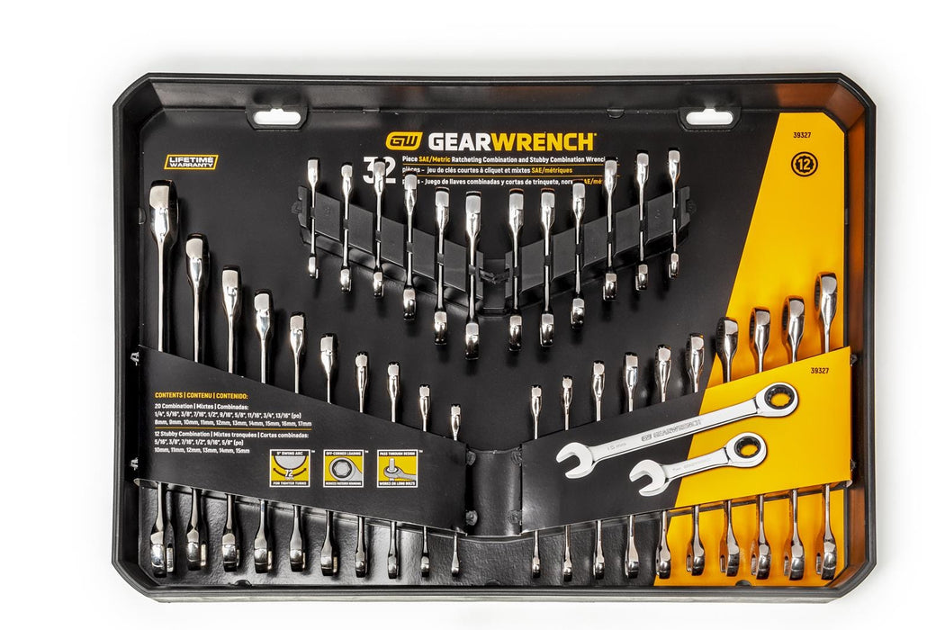 Gearwrench GearWrench Ratcheting Combination Wrench Sets 39327 Autofit
