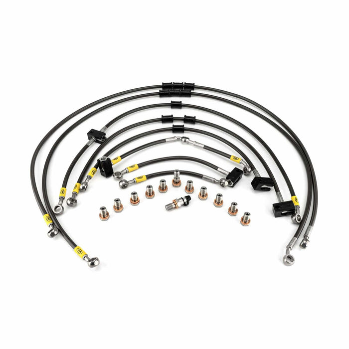 Hel Performance Braided Brake Lines - Motorcycle Honda VFR800 FIW-FI1 1998-2001 Standard Replacement Brake Lines HEL Stainless Steel Braided Autofit