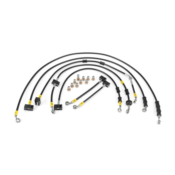 Hel Performance Braided Brake Lines - Motorcycle Honda VFR800 VTEC Linked Non-ABS 2002-2009 Standard Replacement Brake Lines HEL Stainless Steel Braided Autofit