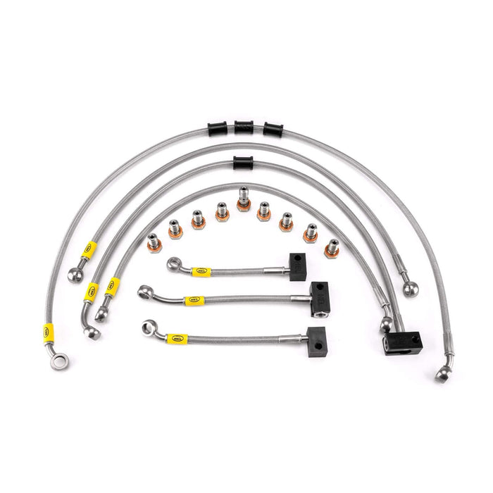 Hel Performance Braided Brake Lines - Motorcycle Yamaha MT-07 Tracer ABS 2016-2018 Flexible ABS Replacement Brake Lines HEL Stainless Steel Braided Autofit