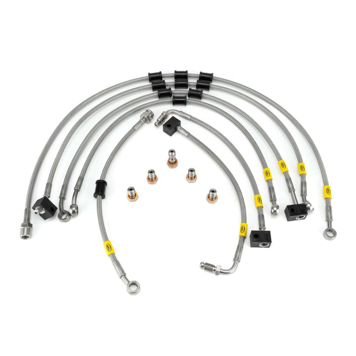 Hel Performance Braided Brake Lines - Motorcycle Yamaha VMX1700 V-Max ABS 2009-2017 Flexible ABS Replacement Brake Lines HEL Stainless Steel Braided Autofit