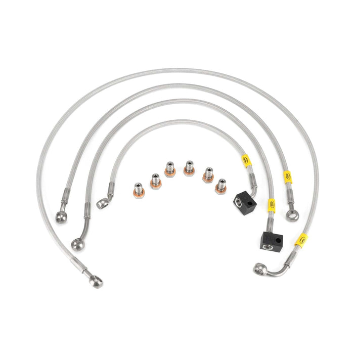 Hel Performance Braided Brake Lines - Motorcycle Yamaha YZF-R125 ABS 2015-2018 Flexible ABS Replacement Brake Lines HEL Stainless Steel Braided Autofit