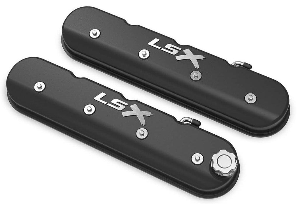 Holley Tall Suit GM LS Series Black Satin LSX Aluminium Valve Covers HO241-407 Autofit