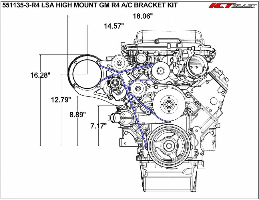ICT Billet ICT Billet Air Conditioning Compressor Brackets 551135-3-R4 Autofit