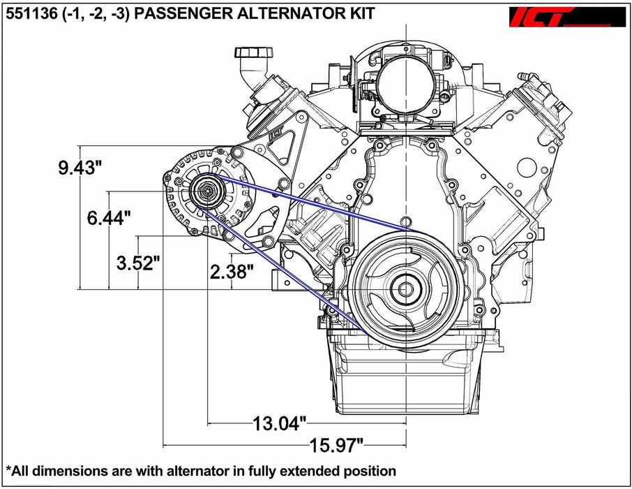 ICT Billet ICT Billet Alternator Brackets 551136-2 Autofit