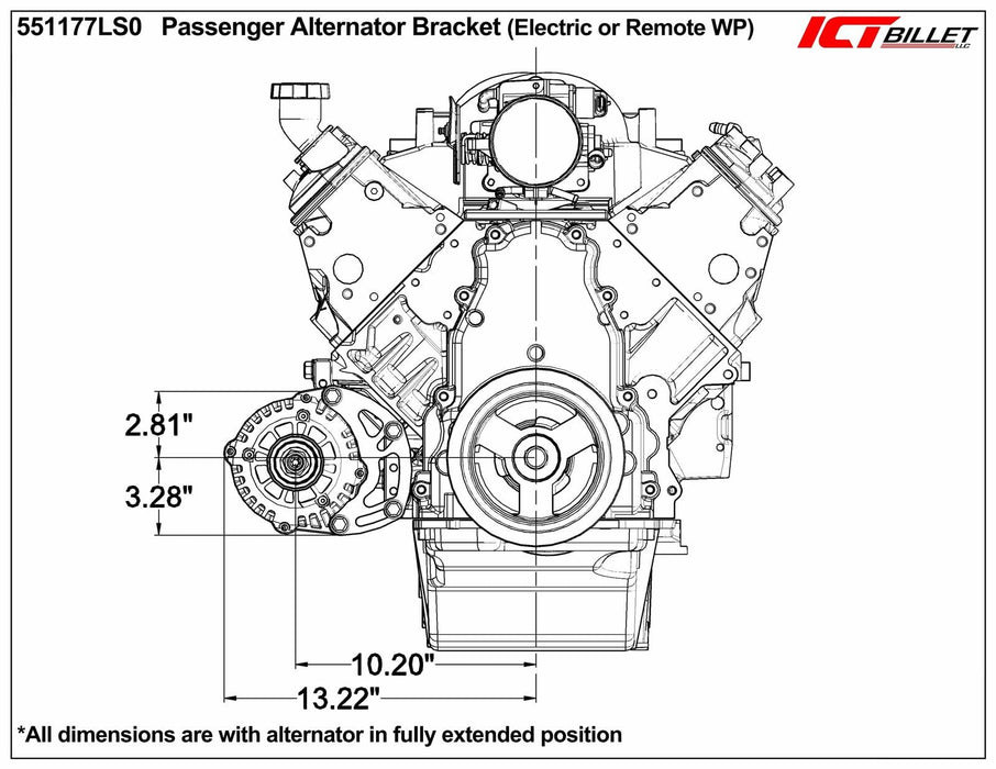 ICT Billet ICT Billet Alternator Brackets 551177LS0-1 Autofit