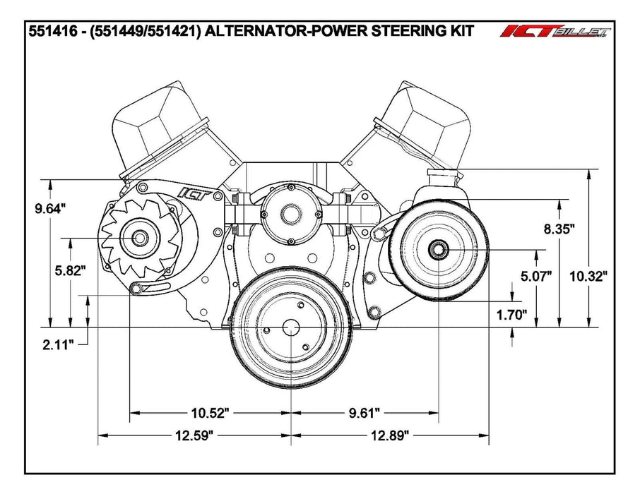 ICT Billet ICT Billet Alternator Brackets 551416 Autofit